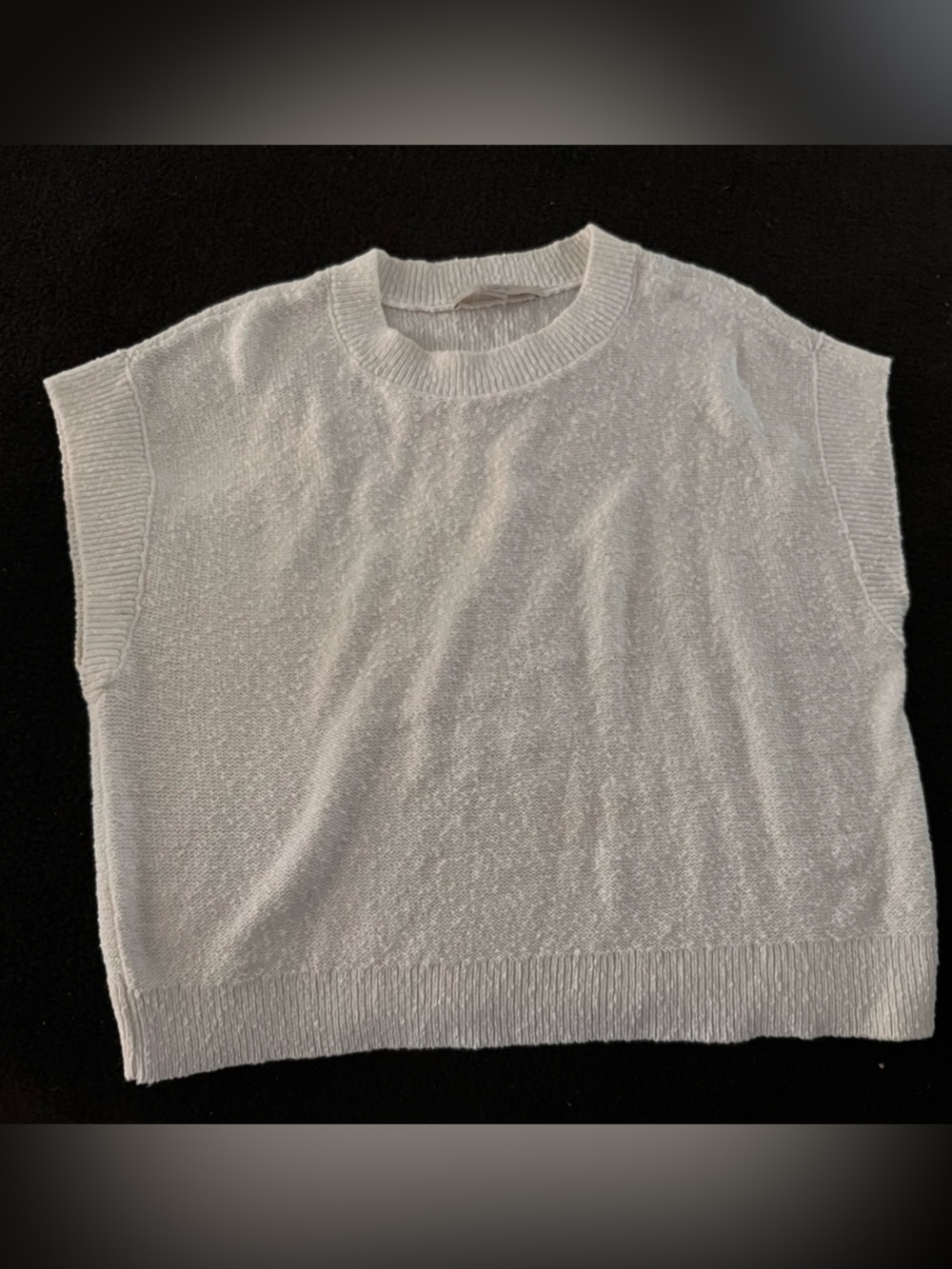 LOFT white slub sweater top size medium